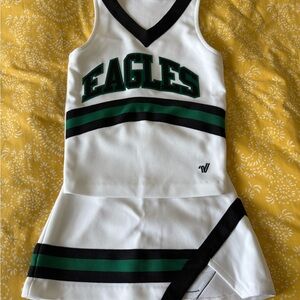 Eagles Kids Cheer Dress - White and Green